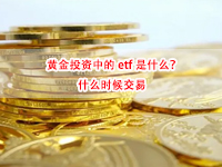 黄金投资中的etf是什么？什么时候交易
